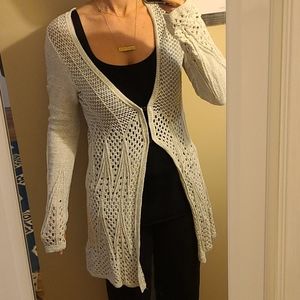 Knitted and Knotted crochet cardigan sweater